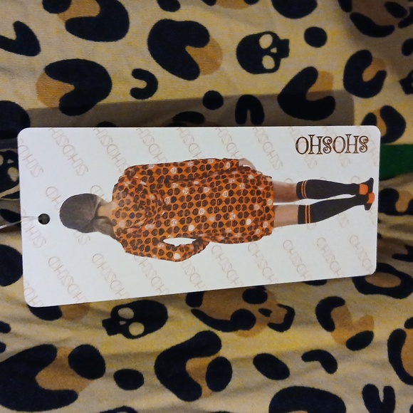 ShoSho sz M hoodie minidress, LS, Halloween leopard print, soft, stretchy fleece - Picture 3 of 13